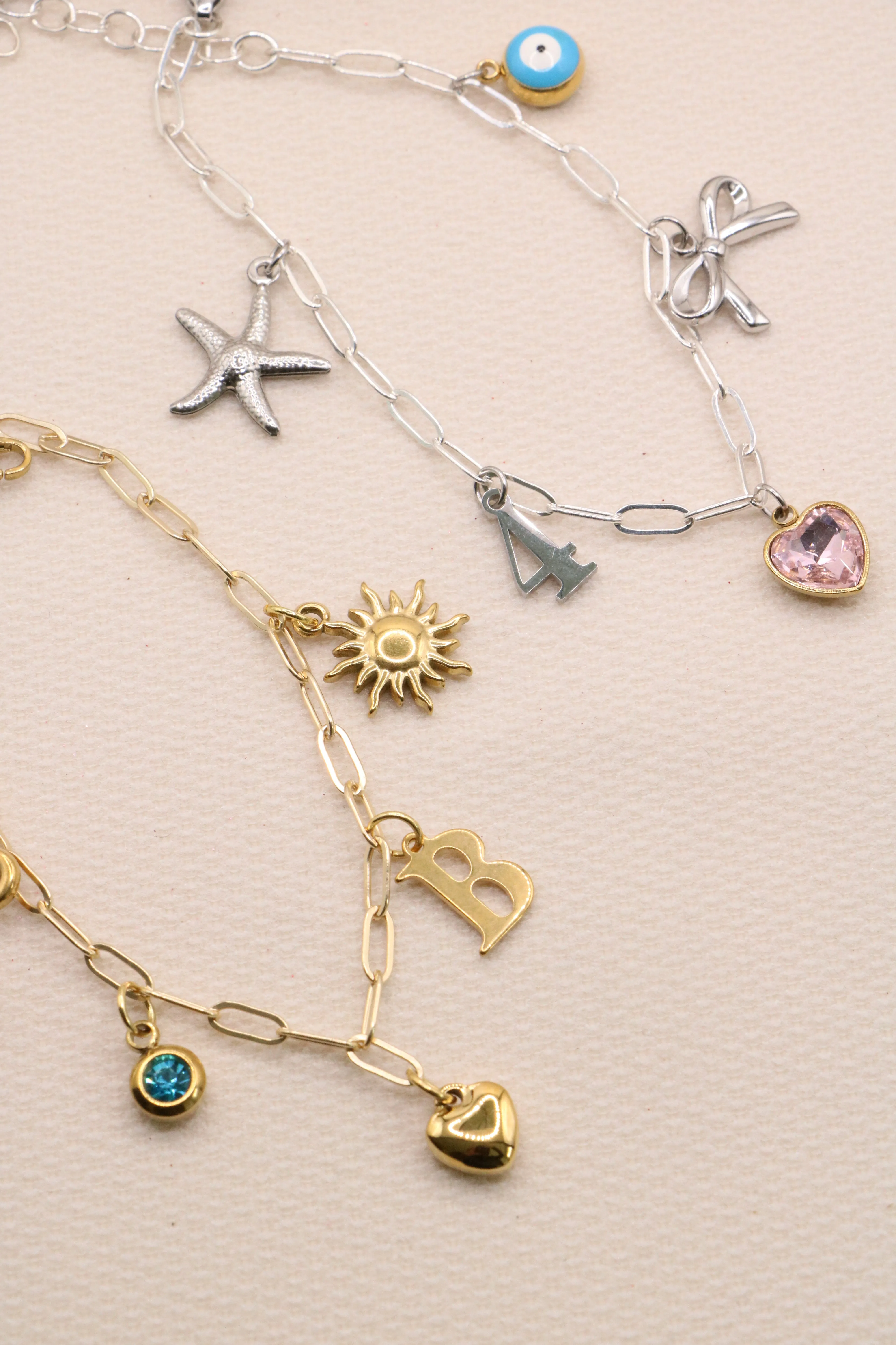 build your own charm bracelet { gold   silver }