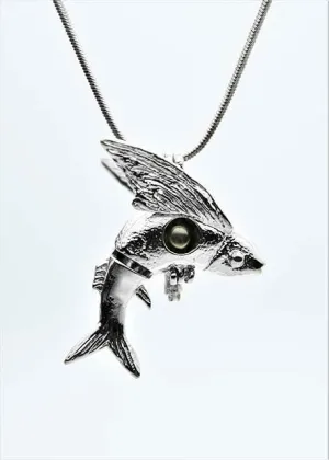 Cage Pendant for 6mm to 8mm Loose Pearl Flying Fish (CP91)