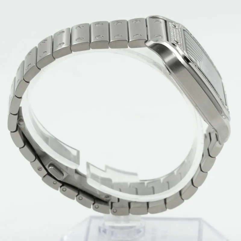 Cartier Blue Santos De Cartier W4SA0006 Diamond Bezel Dial B&P 2023 Medium