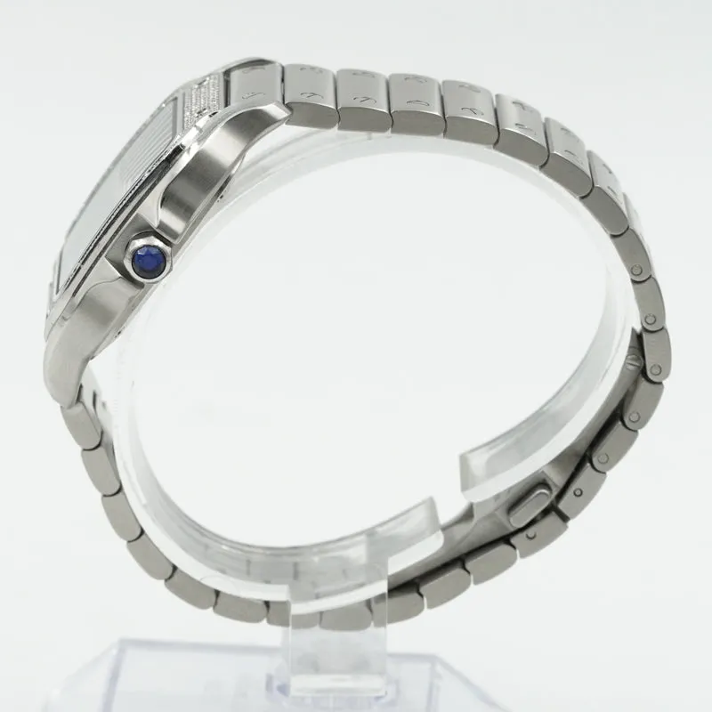 Cartier Blue Santos De Cartier W4SA0006 Diamond Bezel Dial B&P 2023 Medium
