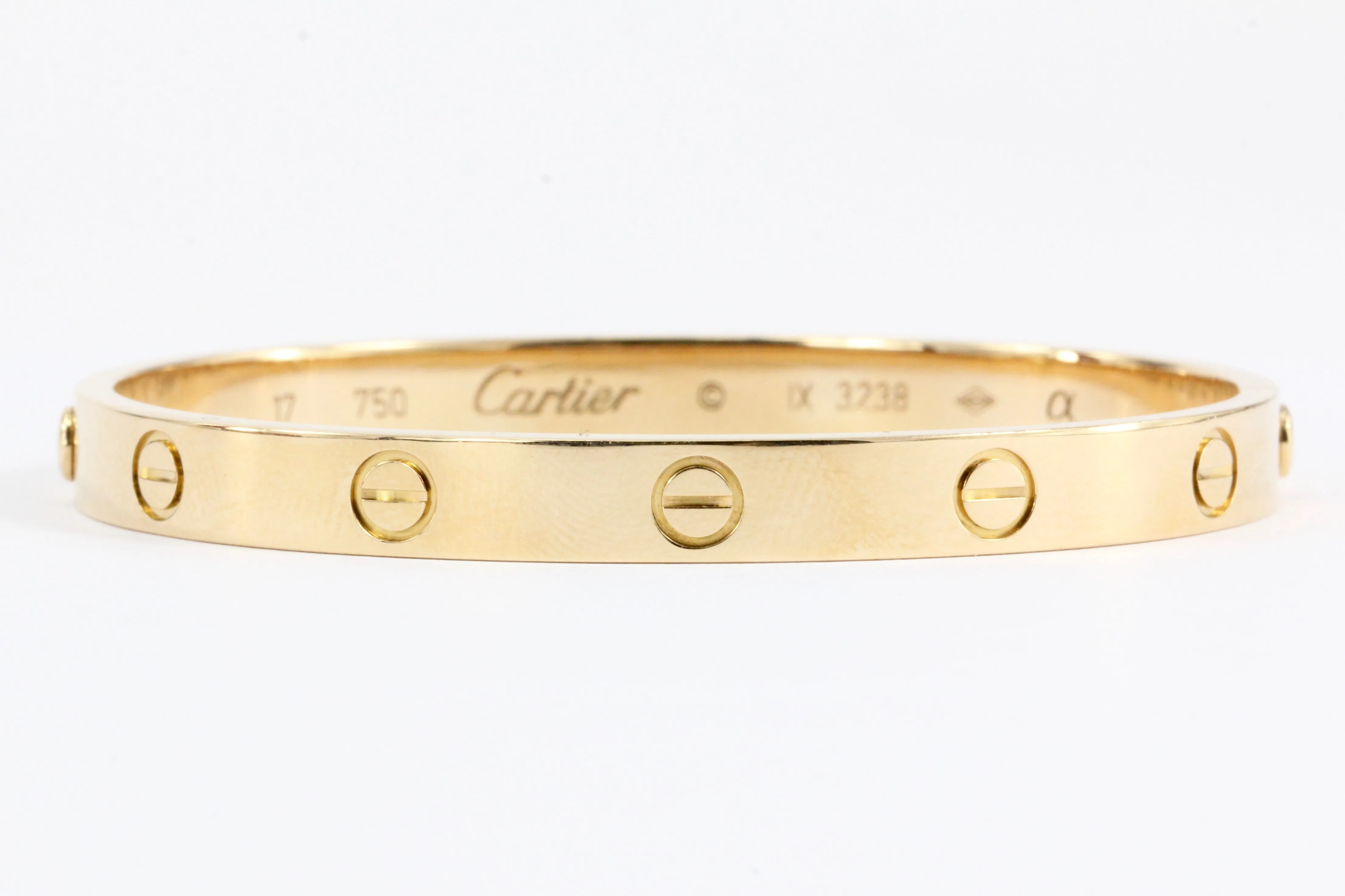 Cartier Love Bracelet Rose Gold Size 17 with Box, Papers & Screwdriver