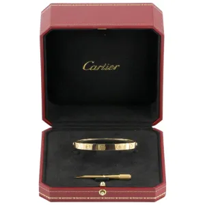 Cartier Love Bracelet Rose Gold Size 17 with Box, Papers & Screwdriver