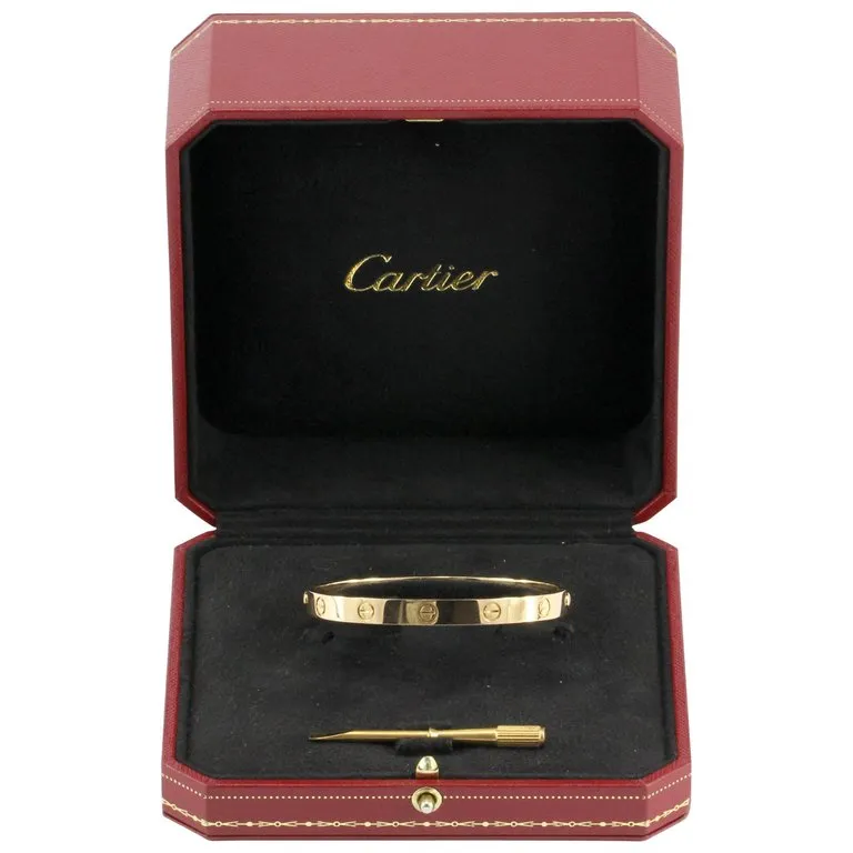 Cartier Love Bracelet Rose Gold Size 17 with Box, Papers & Screwdriver