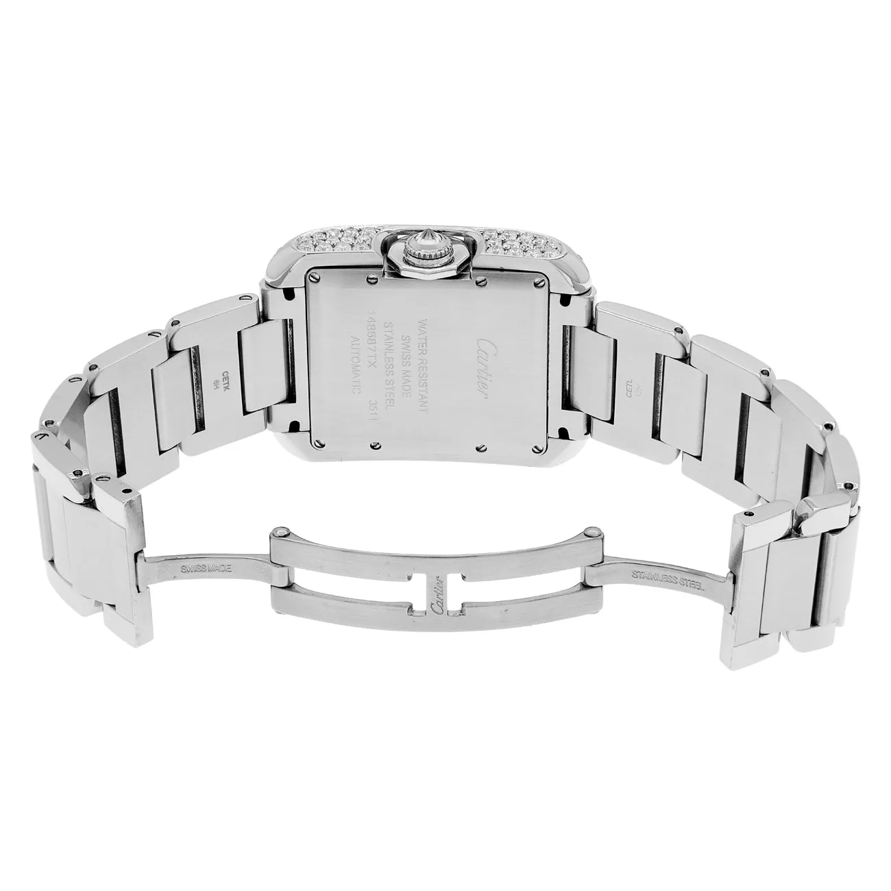 Cartier Stainless Steel Tank Anglaise Automatic 3511