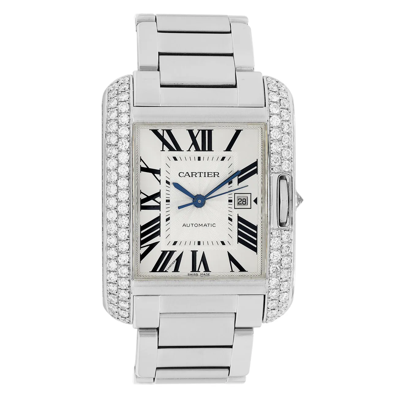 Cartier Stainless Steel Tank Anglaise Automatic 3511