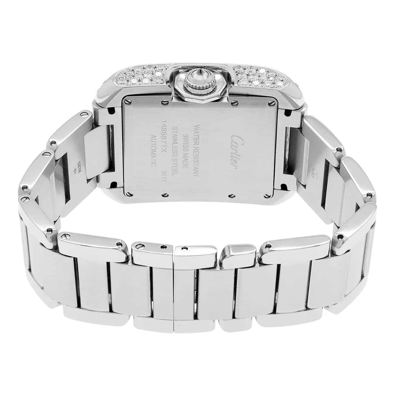 Cartier Stainless Steel Tank Anglaise Automatic 3511