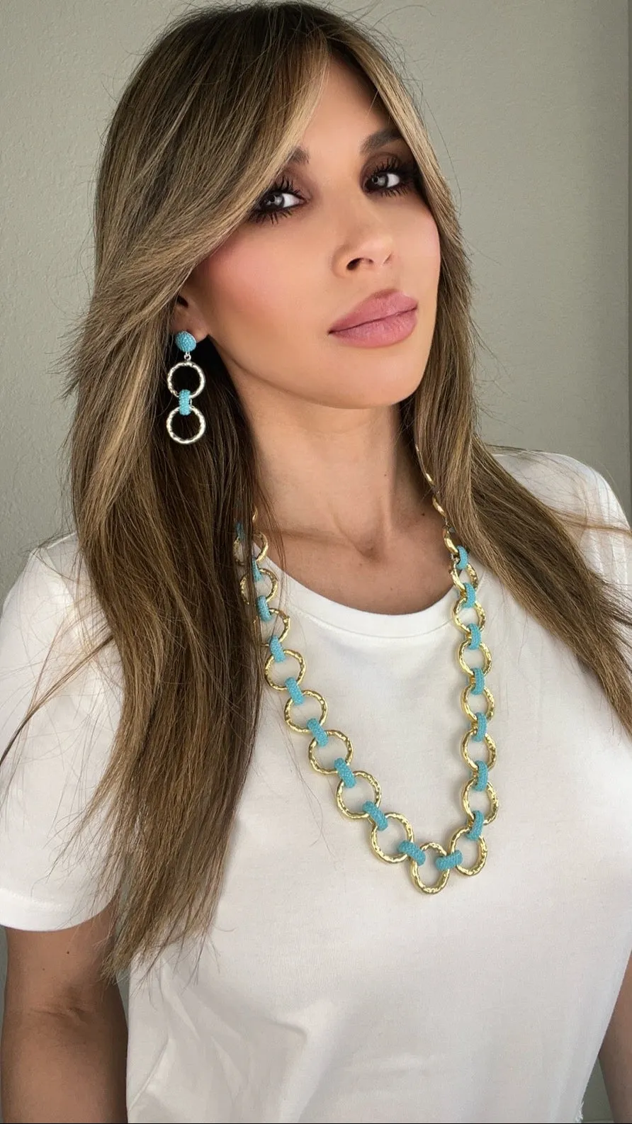 Chainlink Crystal Dangle Earrings