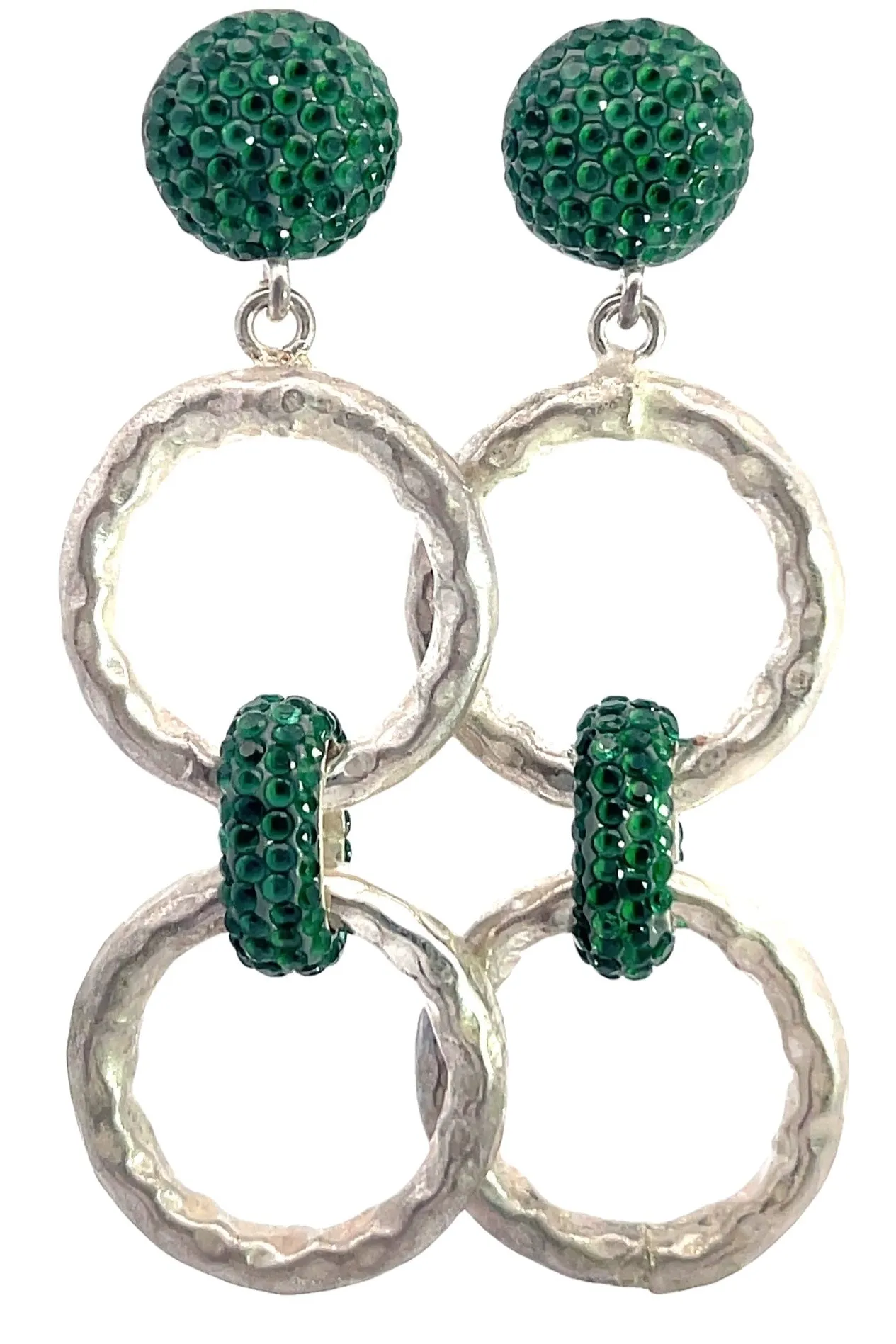 Chainlink Crystal Dangle Earrings