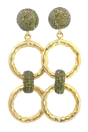 Chainlink Crystal Dangle Earrings
