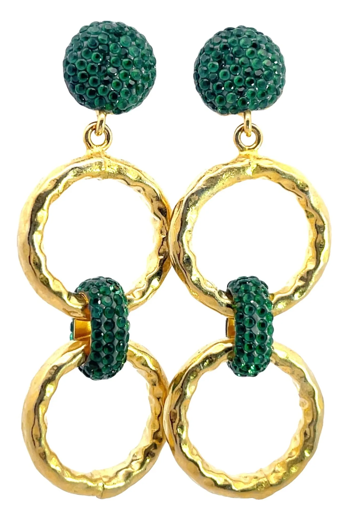 Chainlink Crystal Dangle Earrings