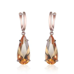 Champagne Crystal & 18K Rose Gold-Plated Drop Earrings