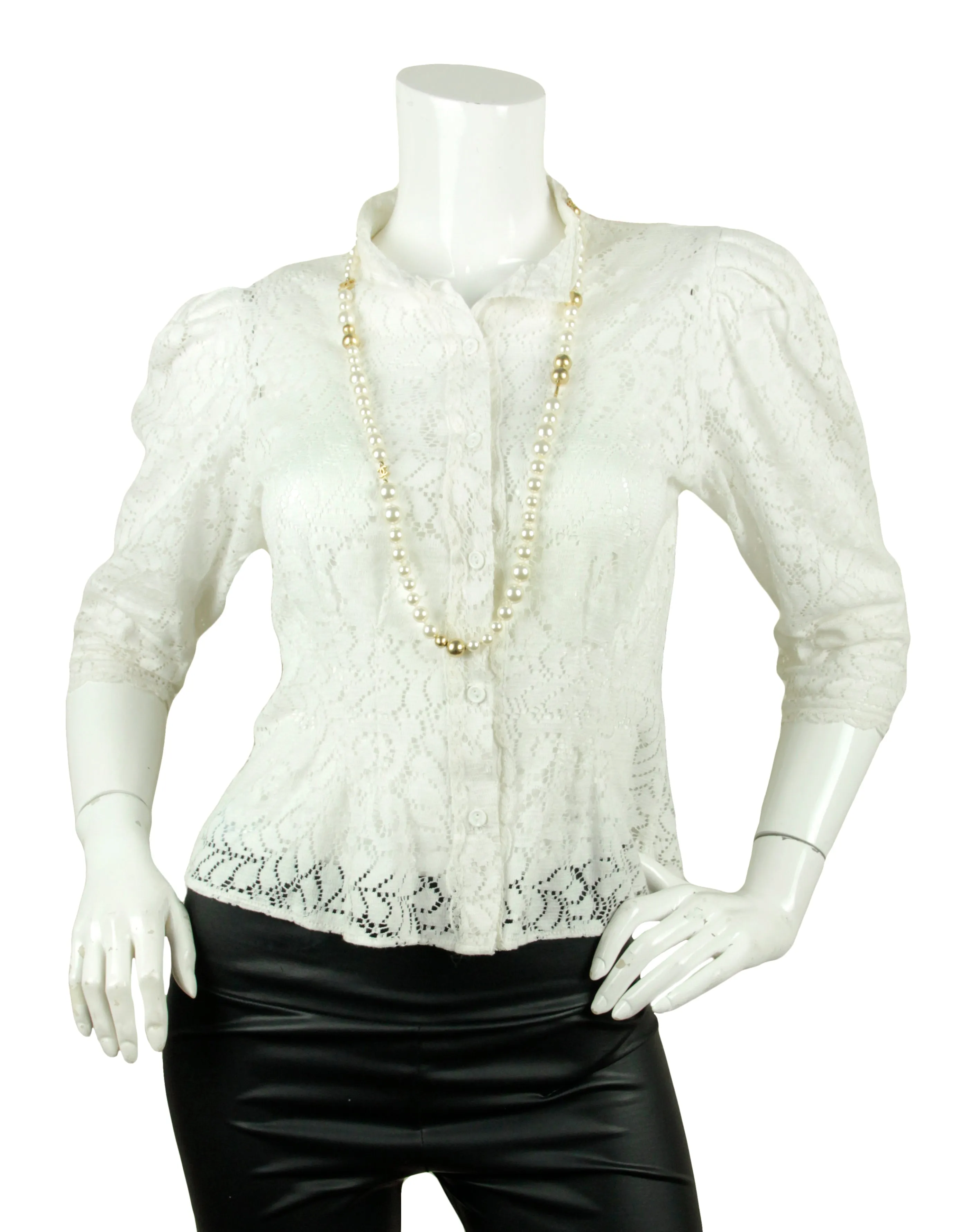 Chanel '07 Ivory/Gold Faux Pearl and Gold Bead CC 36.5" Necklace