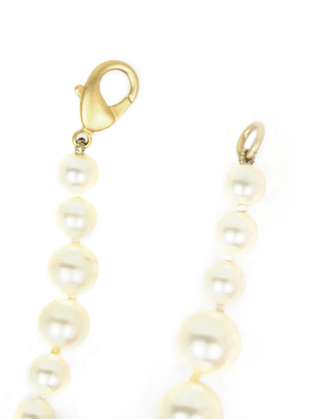 Chanel '07 Ivory/Gold Faux Pearl and Gold Bead CC 36.5" Necklace