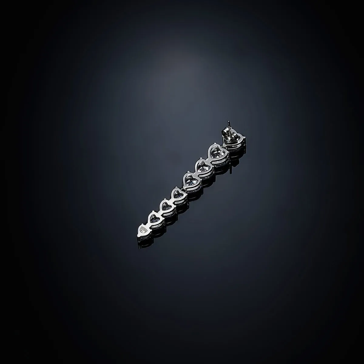 chiara ferragni crystal infinity love heart single long drop earring 400mm
