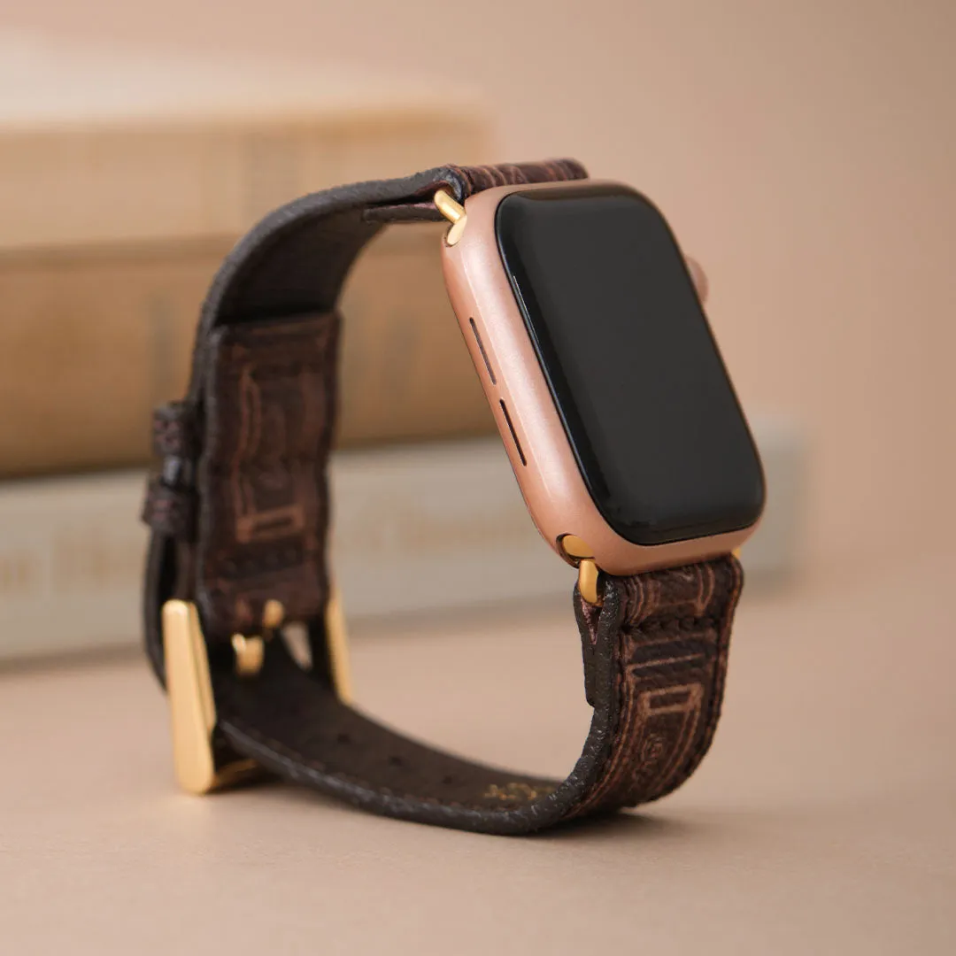 Chocolate Leather Band for Apple Watch【Japan Jewelry】