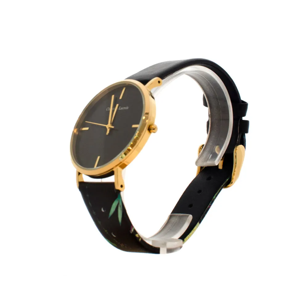 Christian Lacroix Gold Plated With Flower Print Strap