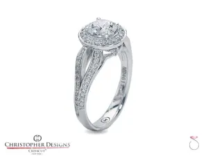 Christopher Designs Halo Diamond Engagement Ring G78SP-RD200