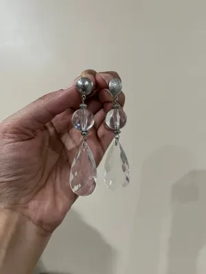 Chunky Clear Acrylic earrings , long clear white earrings , ice cube earrings ,  acrylic earrings , white earrings , long bridal earrings
