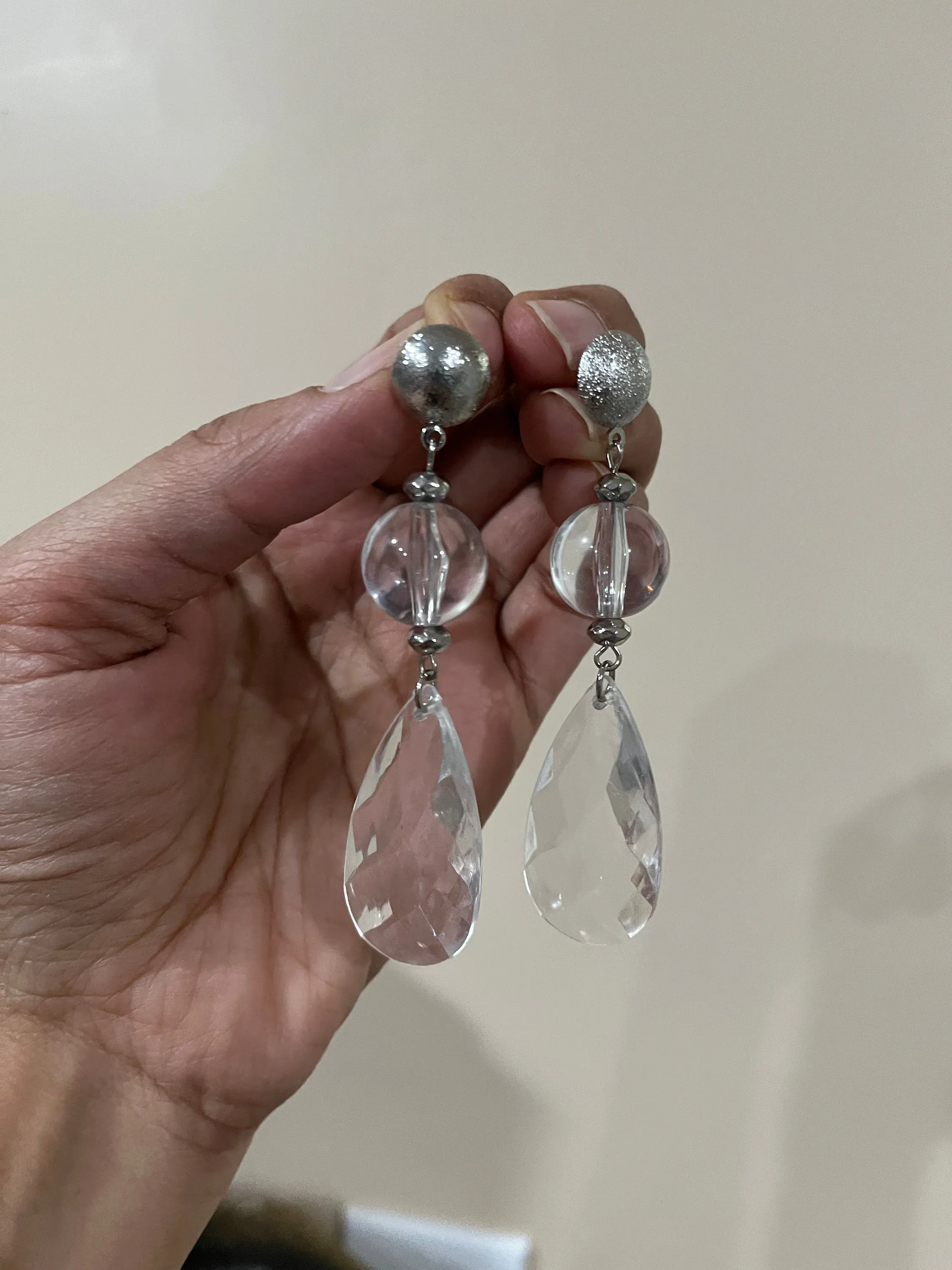 Chunky Clear Acrylic earrings , long clear white earrings , ice cube earrings ,  acrylic earrings , white earrings , long bridal earrings