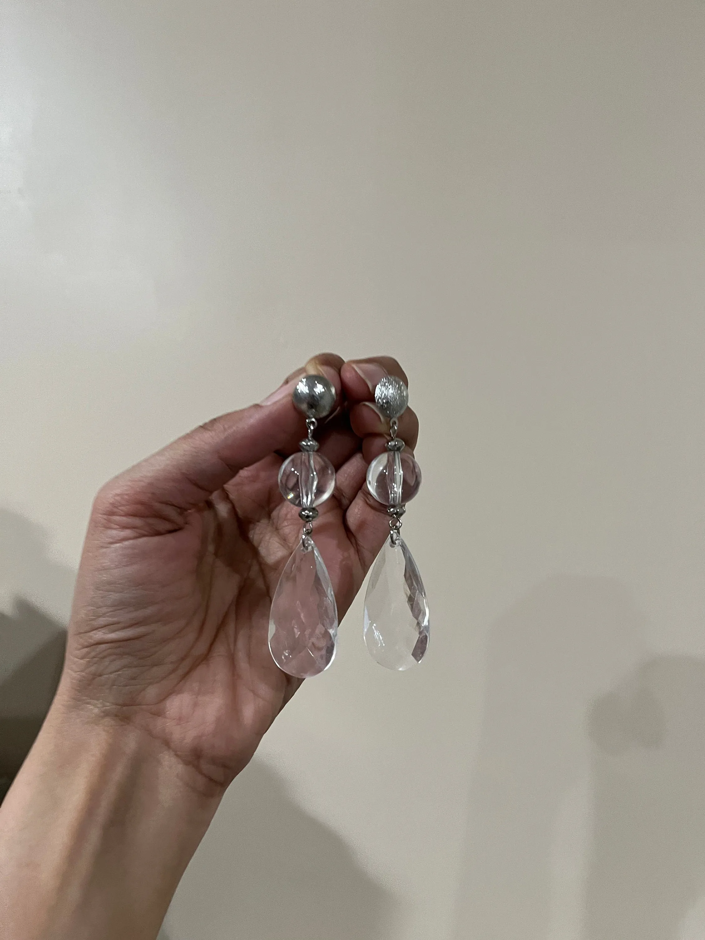 Chunky Clear Acrylic earrings , long clear white earrings , ice cube earrings ,  acrylic earrings , white earrings , long bridal earrings