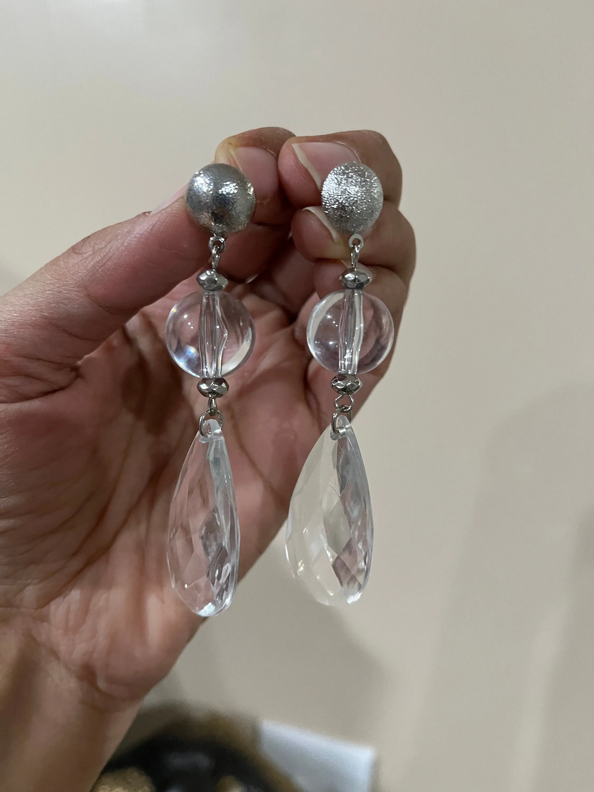 Chunky Clear Acrylic earrings , long clear white earrings , ice cube earrings ,  acrylic earrings , white earrings , long bridal earrings