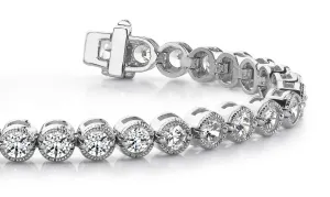 Circle Milgrain Diamond Bracelet with 3.12 ct.(finished) 2.5mm