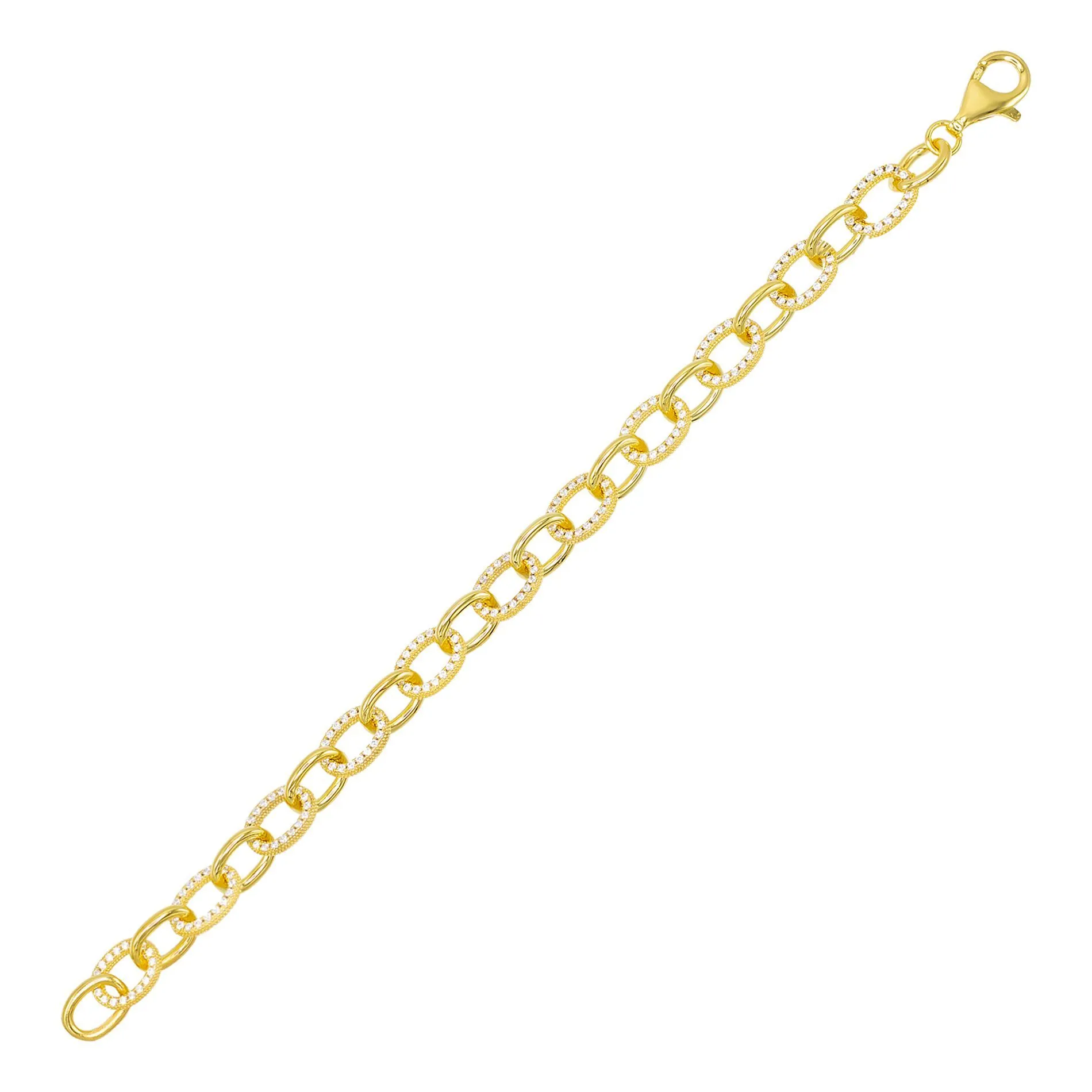 Circular Pavé Link Bracelet
