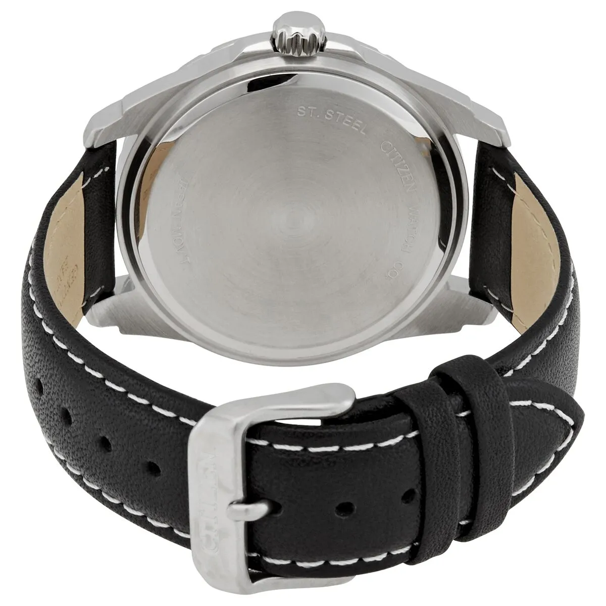 Citizen Quartz Black Dial Black Leather Men's Watch AO3010-05E