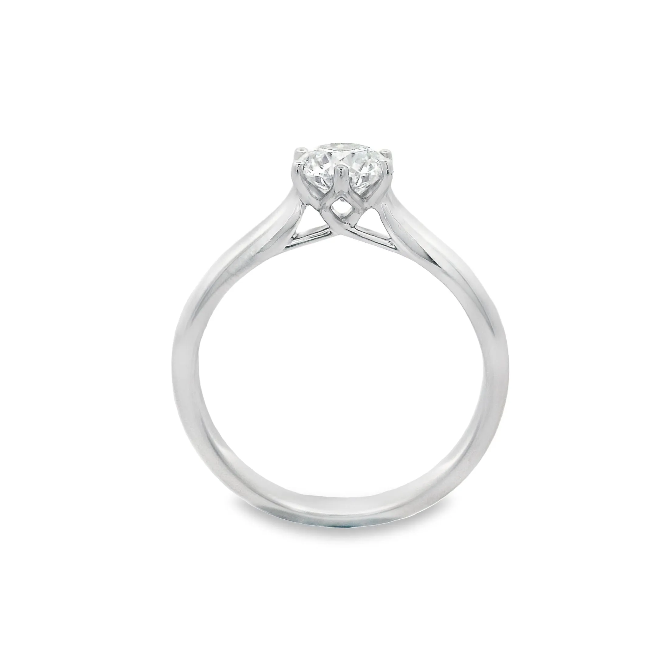 Clara - 14ct White Gold Round Brilliant Lab Grown Diamond Solitaire Engagement Ring TDW= 0.73ct