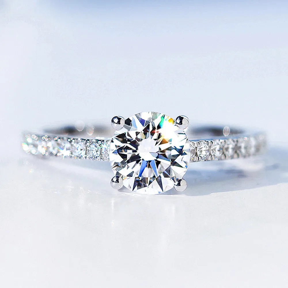 Classic 4 Prong GIA Diamond Engagement Ring