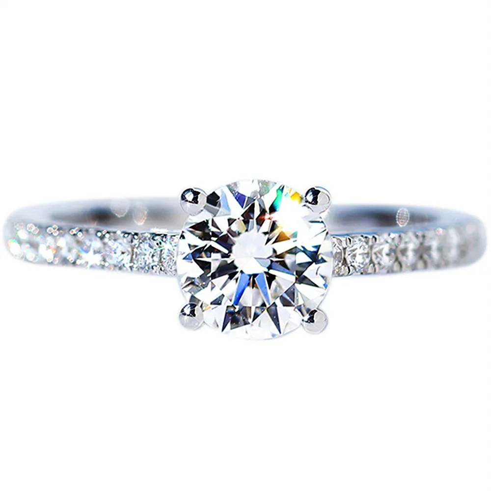 Classic 4 Prong GIA Diamond Engagement Ring