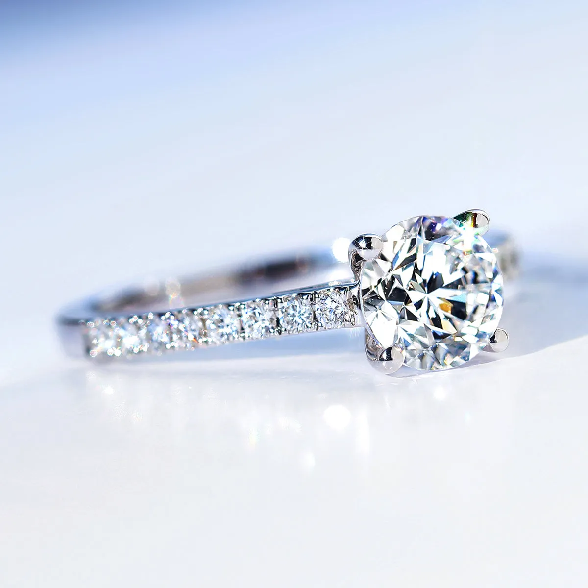 Classic 4 Prong GIA Diamond Engagement Ring
