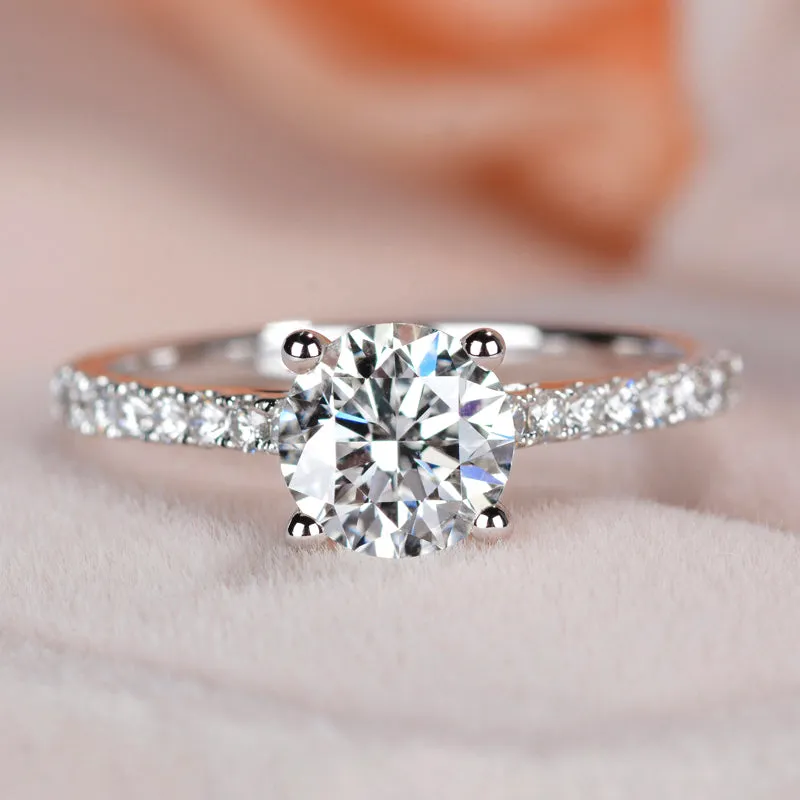 Classic 4 Prong GIA Diamond Engagement Ring