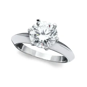 CLASSIC BRILLIANT SOLITAIRE RING FINISHED IN PURE PLATINUM
