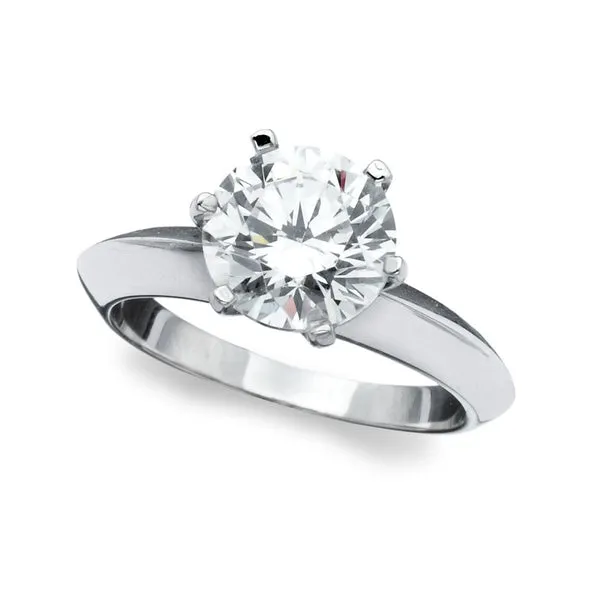 CLASSIC BRILLIANT SOLITAIRE RING FINISHED IN PURE PLATINUM