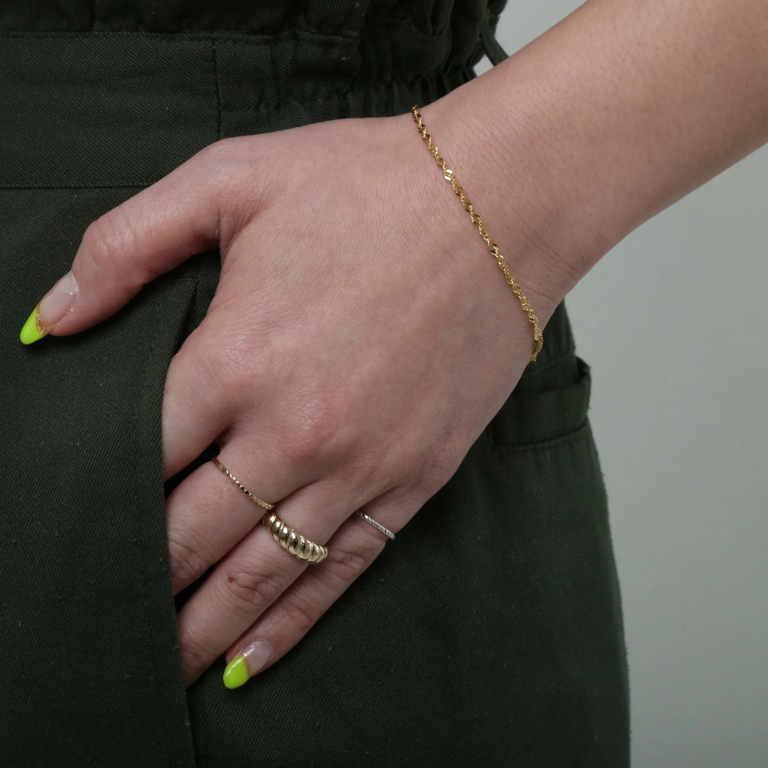 Classic Diamond Cut Rope Bracelet
