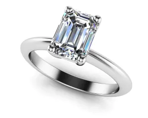 Classic Emerald Cut Lab-Grown Diamond Engagement Ring with 0.50 ct.(finished) 6x4mm