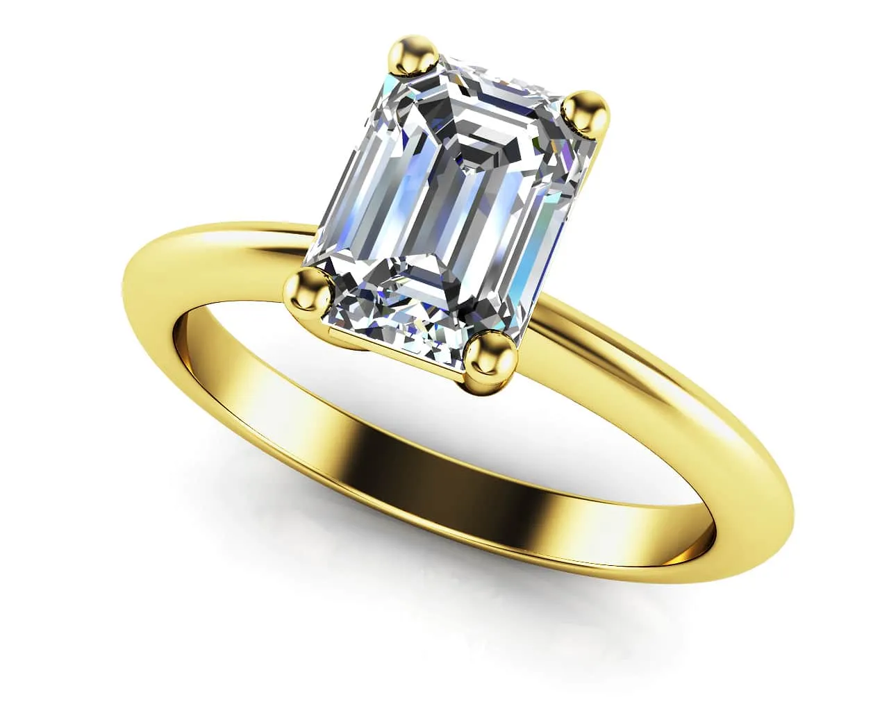 Classic Emerald Cut Lab-Grown Diamond Engagement Ring with 0.50 ct.(finished) 6x4mm