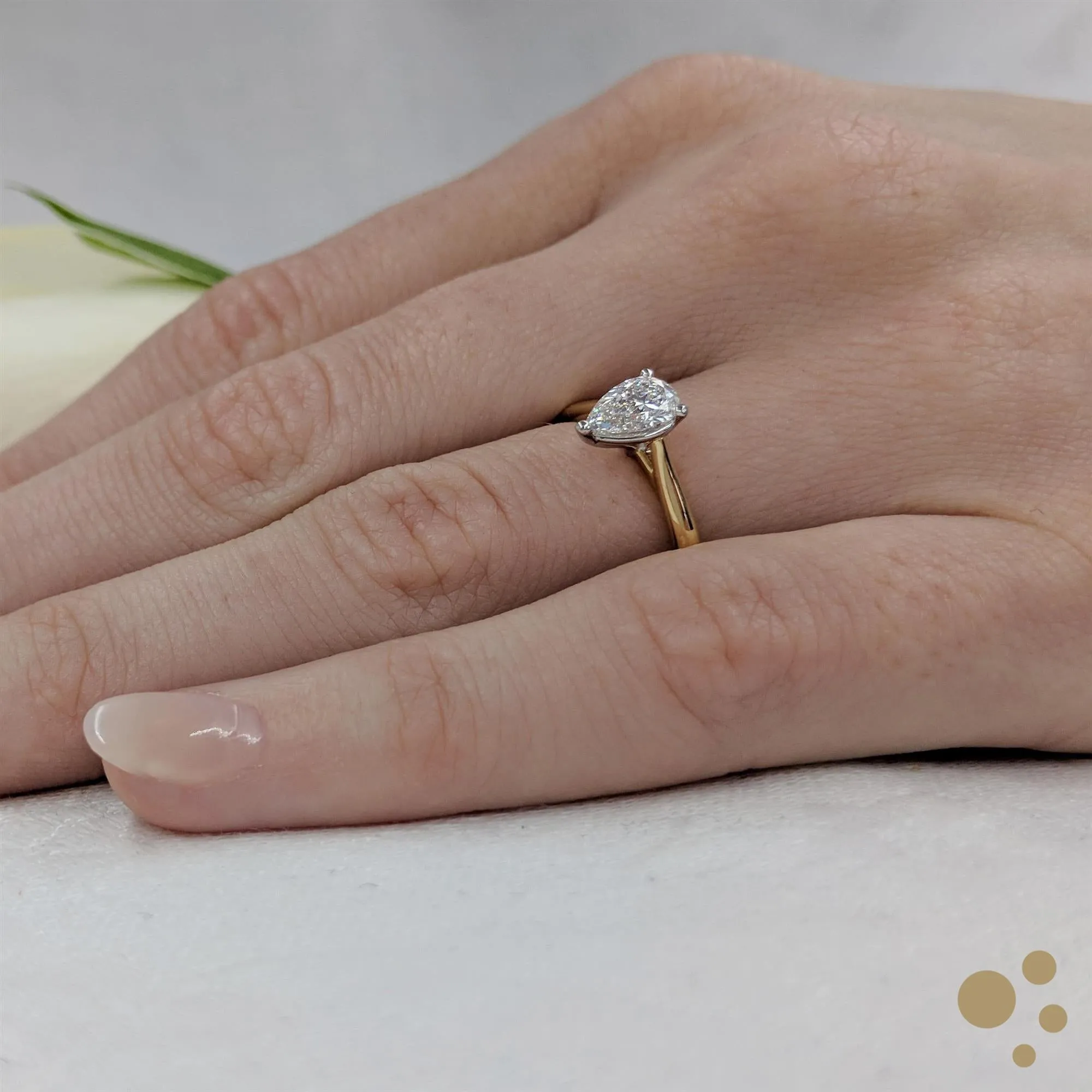Classic Pear Solitaire 0.60ct Diamond Yellow Gold/Platinum Ring