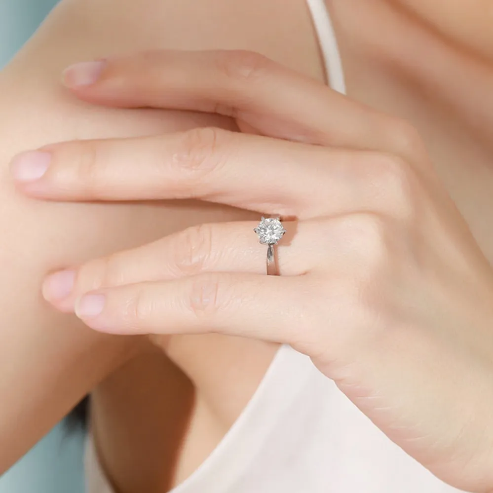 Classic Six Prong GIA Solitaire Engagement Ring