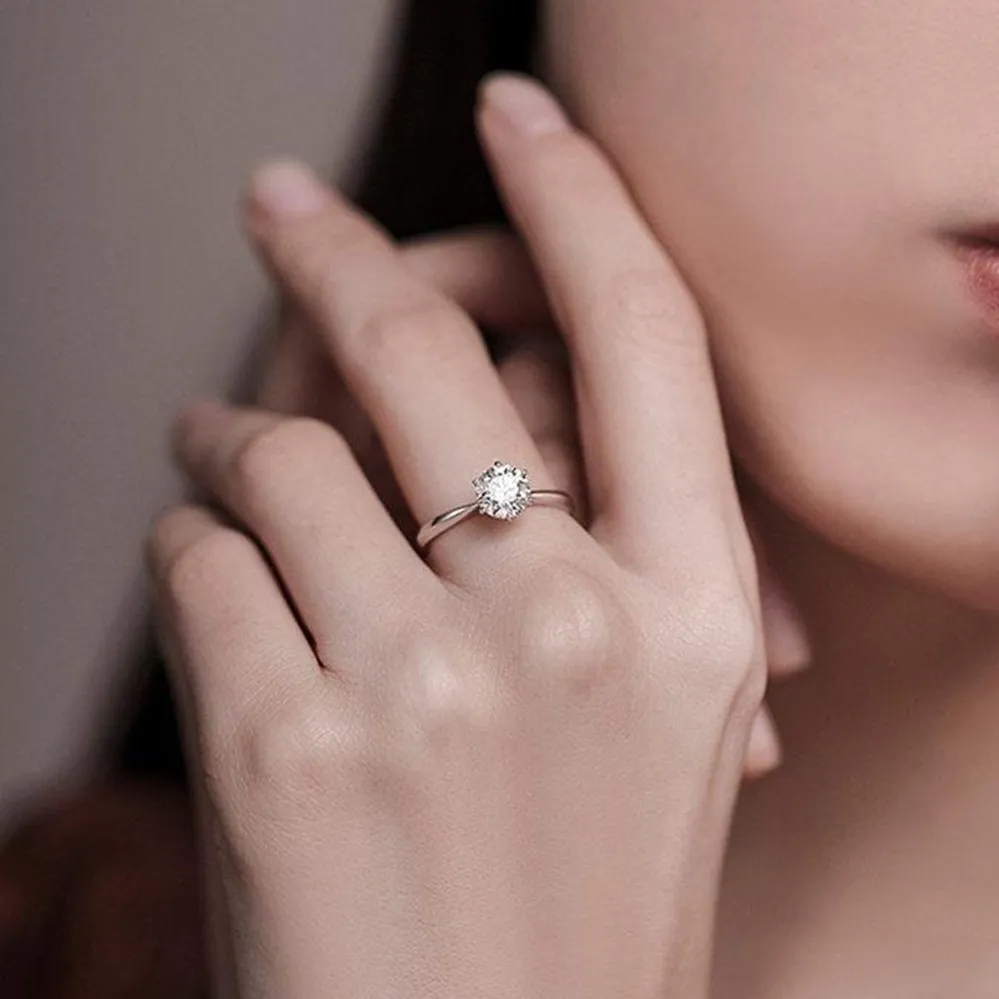 Classic Six Prong GIA Solitaire Engagement Ring