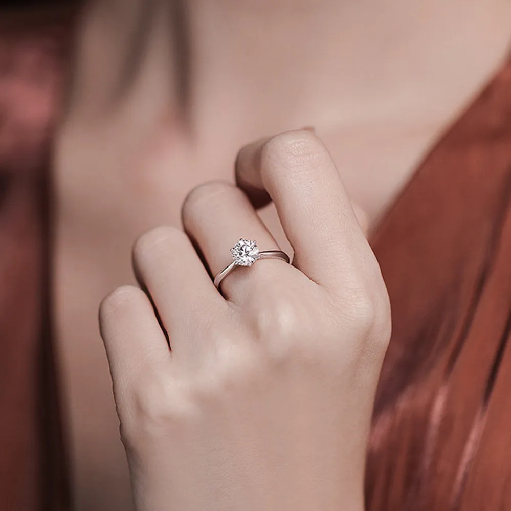 Classic Six Prong GIA Solitaire Engagement Ring