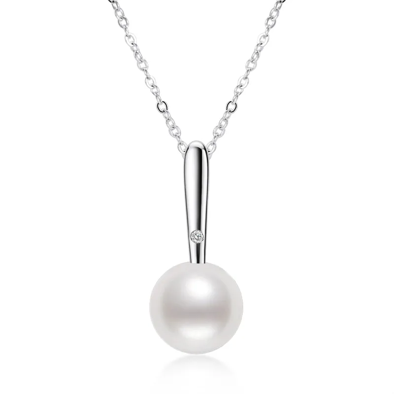 Classice Single Natural Pearl Infinity Pendant Necklace