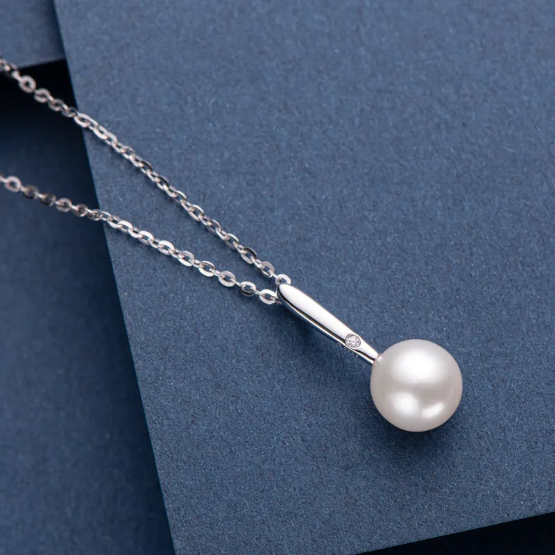 Classice Single Natural Pearl Infinity Pendant Necklace