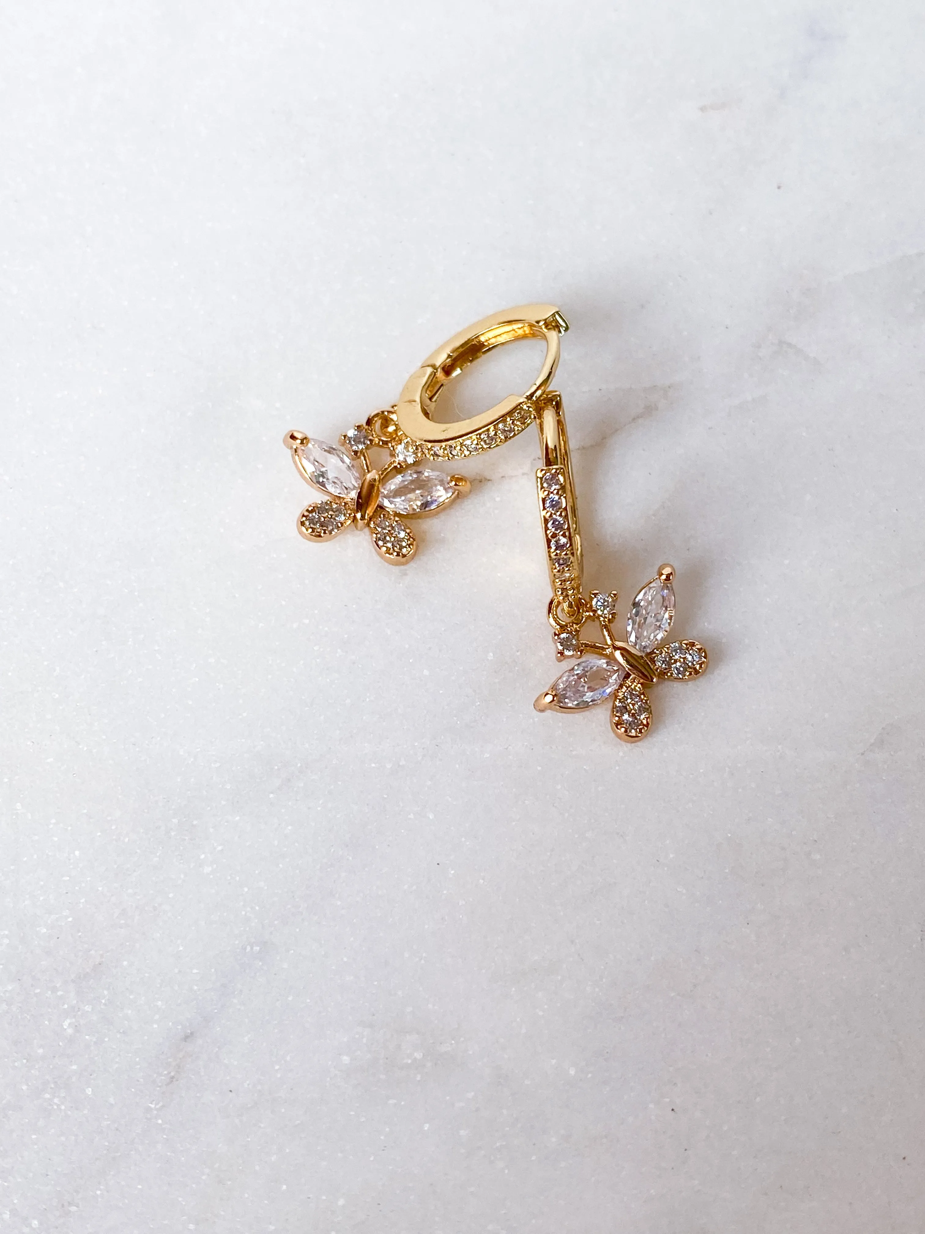 Clear Butterfly Earrings