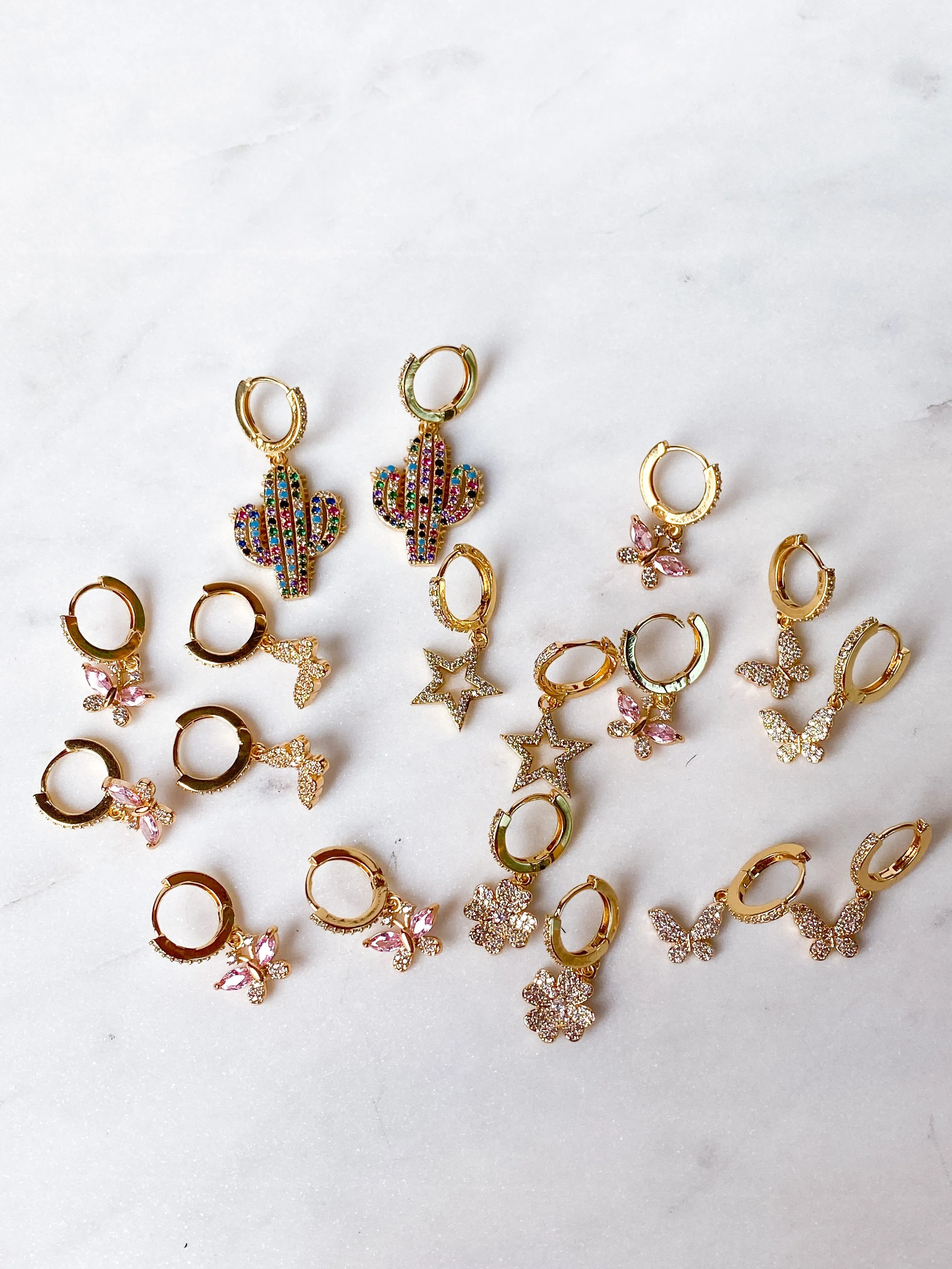 Clear Butterfly Earrings