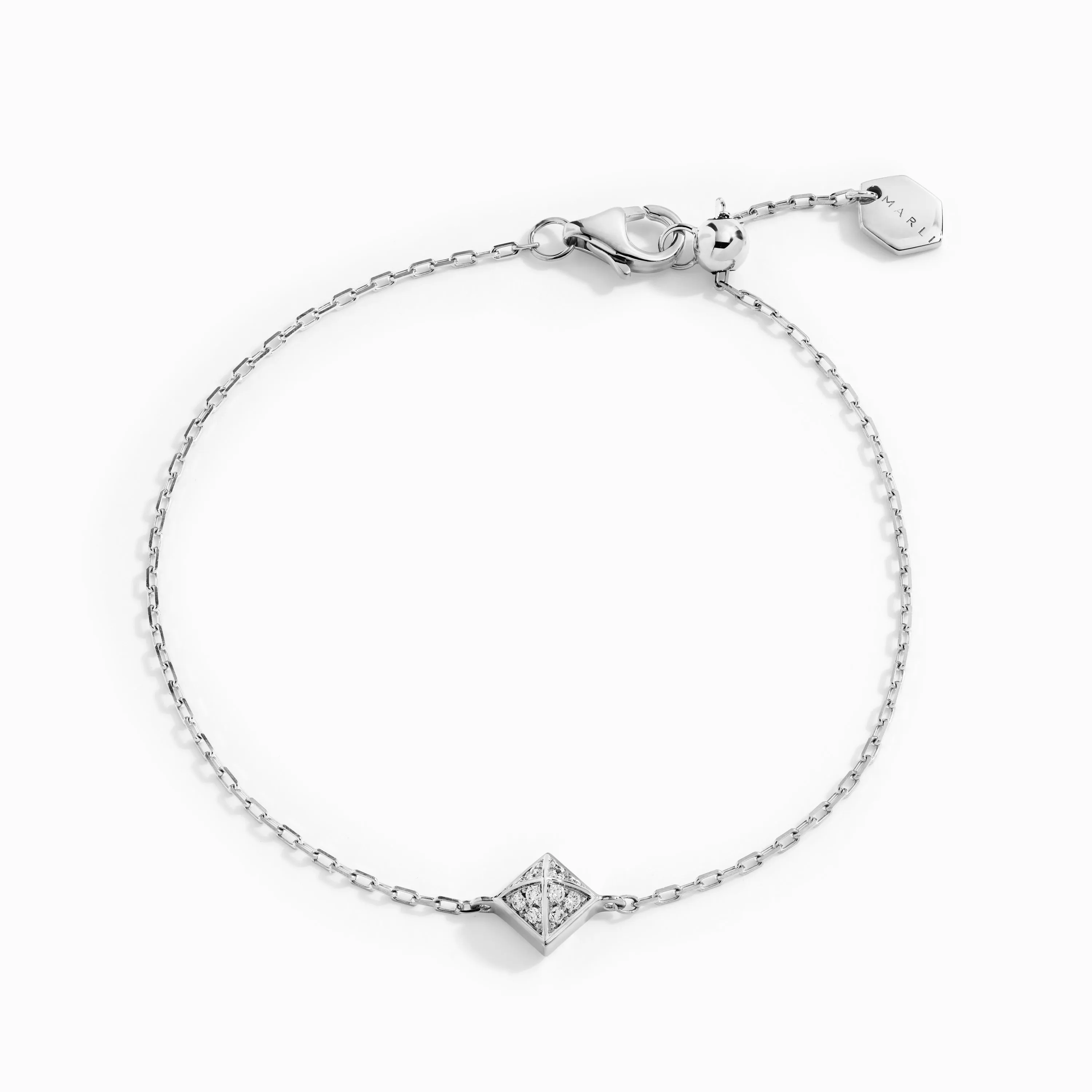 Cleo Lotus Full Diamond Pavé Chain Bracelet