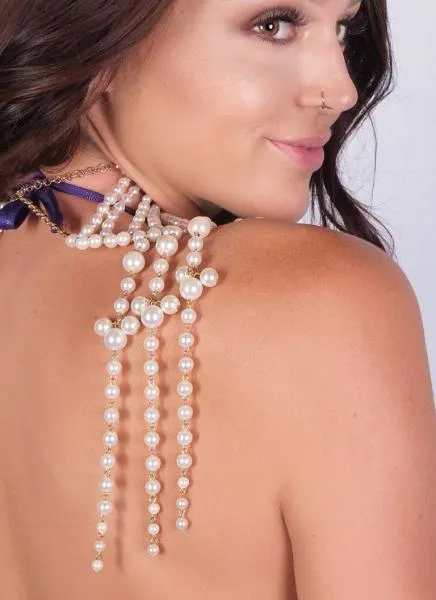 Cleopatra Pearl Fringe Body Jewelry - Cream