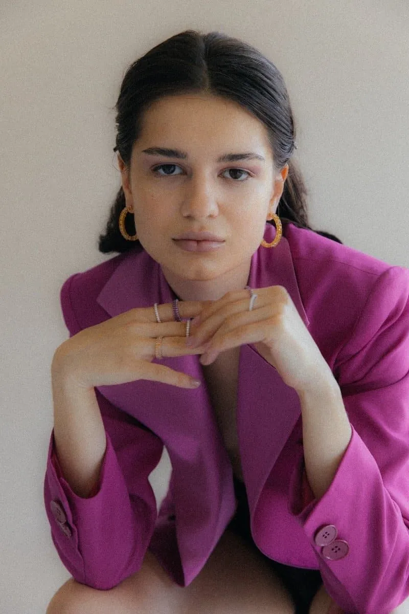 Colourful Hoop Silver Earrings