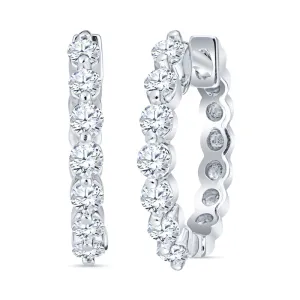 Common Prong Diamond Hoop Earrings